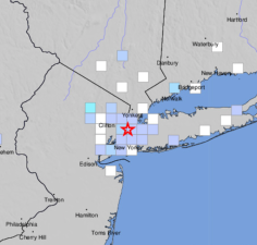 A USGS map displaying a 1.7 magnitude earthquake that struck more than a half mile underground in Queens, rattled people on Roosevelt Island on Jan. 2. While authorities say that nobody was injured by the early-morning event, some residents were awakened around 6 a.m. by what they initially thought was an explosion.