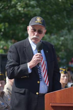 Glenn Wenzel presides over West Milford’s 77th Memorial Day ceremony. The invocation was led by his wife, the Rev. Patricia Wenzel.