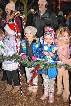 Children line up for the Christmas Tree Lighting Ceremony.