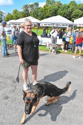 Mayor Michele Dale with her dog.