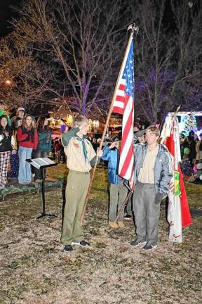 Boy Scouts present the colors.