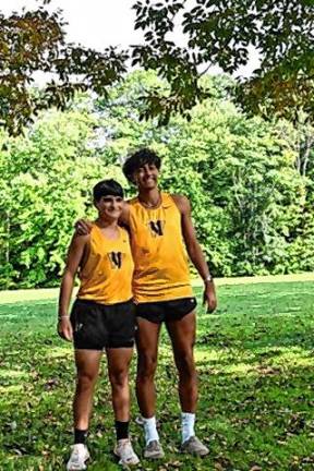 Sophomore Matteo Balestrieri, left, and senior Tyler Meier are captains of the West Milford High School boys cross country team. (Photo provided)