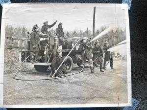 The Community Fire Company of Newfoundland and Oak Ridge took pride in the equipment they purchased before fire companies in West Milford received financial assistance from the municipality. Chief John McCormack is on the truck with his arm raised. (Photo provided)