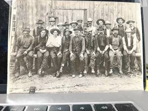 ICE1 West Milford farmers who worked at the Echo Lake ice business are, first row from left, Martin Decker, Edward Decker, Walter Whritenour, Norman Fredericks, superintendent Arthur Kane, Henry Fredericks, Issac Morse, M. Sisco and Charles White. In back row, from left, are Charles Vreeland, Frank O’Dell, Daniel Morse, Ernest Fredericks, Raymond Fredericks, John Kimble, Lewis Sisco, Frank Price, Ernest Zabriskie, Robert Babcock, Thomas Cahill and M. Fredericks. (Photo courtesy of Ann Genader)