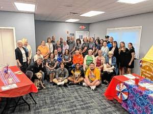 Members of the Woman’s Club of West Milford pose with recipients of the club’s annual donations. (Photo provided)