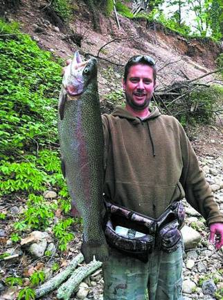 Donavan Givens of Oakland caught one nice trout last month from the Wanaque River while fishing on East Shore Road.