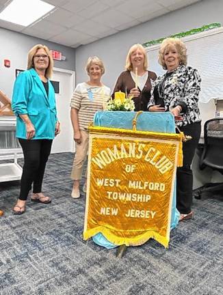 From left are West Milford Woman’s Club president Dianna Varga, new members Joann Wiltshire and Deb Irvine, and Tina Ree, the club’s membership chairwoman. The club meets at 7 p.m. the second Monday of the month at Echo Lake Baptist Church on Macopin Road. The next meeting is Oct. 14..For information, call Ree at 201-675-3527 or womanclubwestmilford@gmail.com (Photo provided)