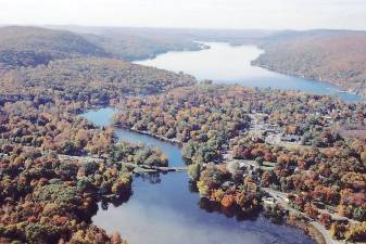 Aerial photo of Greenwood Lake. Source: Village of Greenwood Lake.