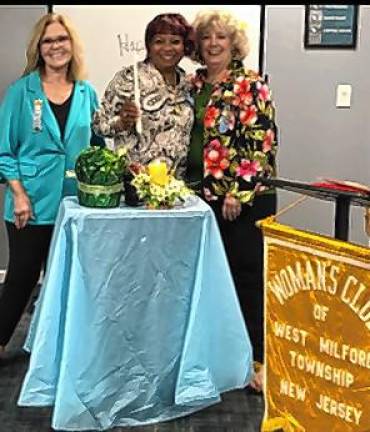 The Woman’s Club of West Milford welcomes new member Patricia Aarons. From left are Dianna Varga, Woman’s Club president; Aarons; and Tina Ree, membership chairwoman. (Photo provided)