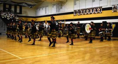 The West Milford Pipes &amp; Drums perform in 2023 during the 23rd annual Military Concert &amp; Tattoo in the high school gym. (File photo by Fred Ashplant)