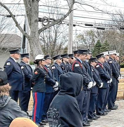 WMV2 West Milford firefighters line up at the Veterans Day ceremony.