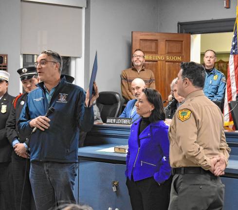 State Assemblyman Christian Barranco speaks during the presentation.