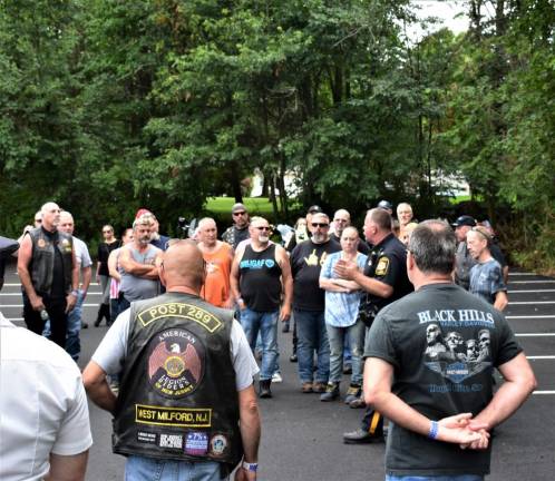 Riders gather for instructions before leaving West Milford.