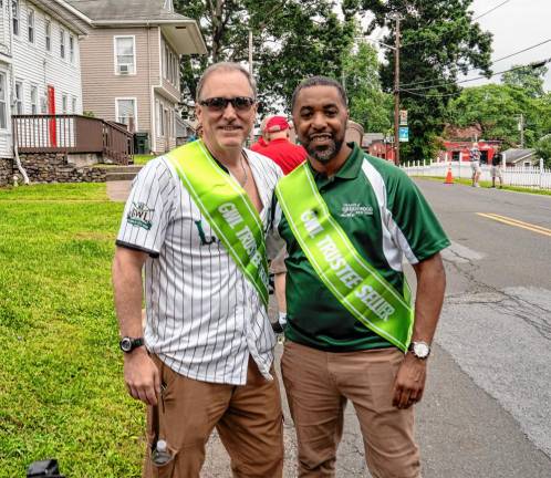 John Trazino and Chad Sellier, members of the Greenwood Lake, N.Y., board of trustees.