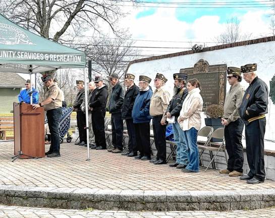 WMV1 Members of the American Legion and Veterans of Foreign Wars line up at Veterans Park for the postponed Veterans Day ceremony Nov. 24. (Photos by Fred Ashplant)