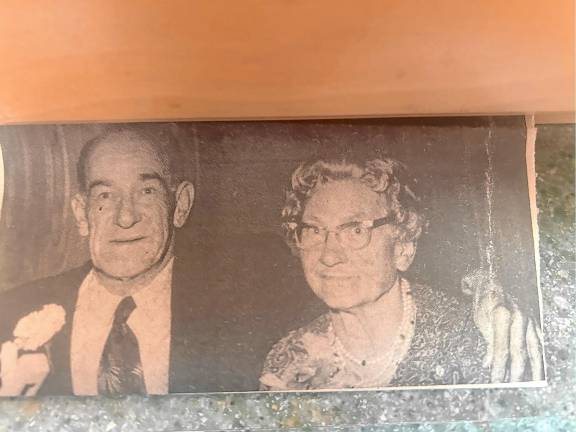 Theodore Sisco and his wife, Laura (Smith) Sisco, at his retirement dinner in 1965.