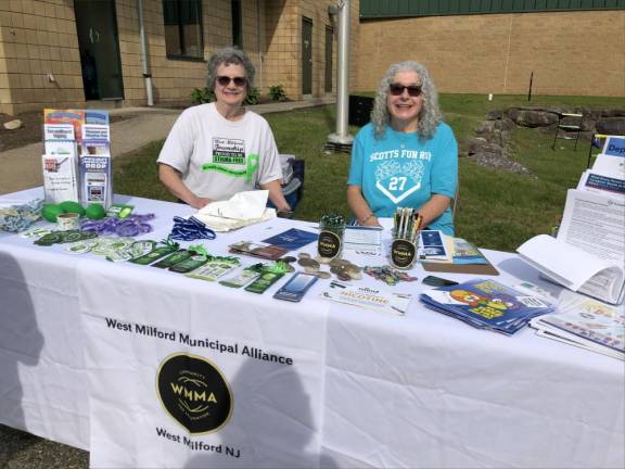 West Milford Councilwoman Marilyn Lichtenberg, left, and school board member Debbie O’Brien were at the West Milford Municipal Allance’s table.