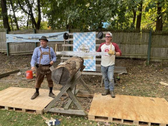 Oktoberfest also included a variety of fun games, including log-sawing.