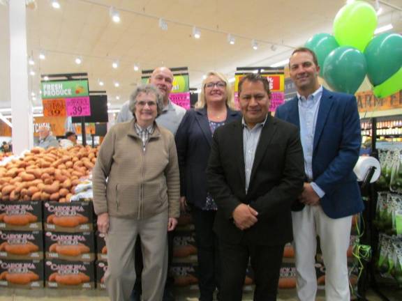 West Milford officials visit Cosmo’s Fresh Market in Hewitt. Pictured are Councilwoman Marilyn Lichtenberg, Councilman Kevin Goodsir, Mayor Michele Dale, Cosmo’s owner Wilson Narvaez, and the shopping plaza’s landlord Mark Lane.