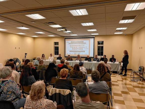 Residents attend a town hall meeting on substance use Oct. 24 at the West Milford Public Library. (Photo provided)