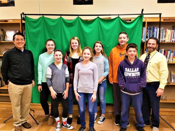 Submitted photo Pictured, L to R, top row to bottom row, Asisstant Principal Oliver Pruksarnukul, Olivia Gallione, Amelia Liebau, Connor Vogt and Principal Marc Citro; Front Row- Brooke O&#x2019;Connor, Mia Biancamano and Brett Keller.