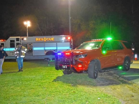 First-responder vehicles at the National Night Out event.