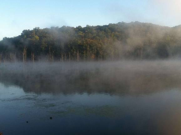 Fog on the reservoir