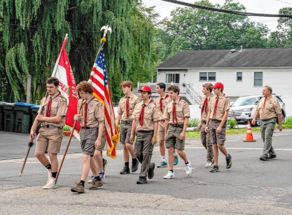 Boy Scouts march in the parade. (Photo by Nancy Madacsi)