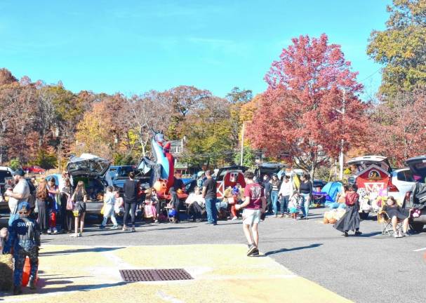 Decorated vehicles line up for the Trunk or Treat on Sunday afternoon, Oct. 20 in the Upper Greenwood Lake clubhouse parking lot. (Photos by Fred Ashplant)