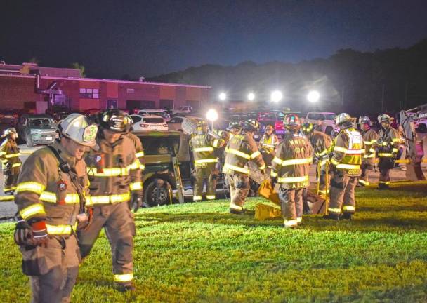 Firefighters demonstrate rescue