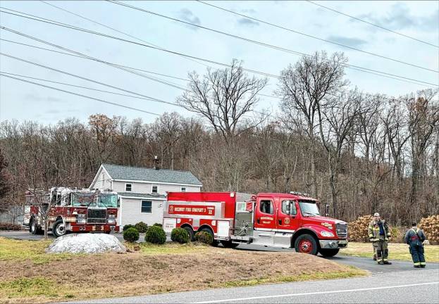 Emergency vehicles are parked at Long Pond Ironworks on Sunday, Nov. 10. (Photo by Denise von Wilke)