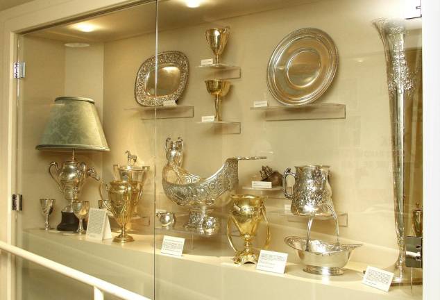 The Harness Racing Museum’s trophy case before the burglary. (Photo provided)