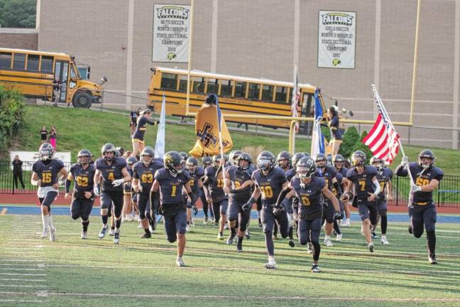 Here come the Jefferson Falcons.