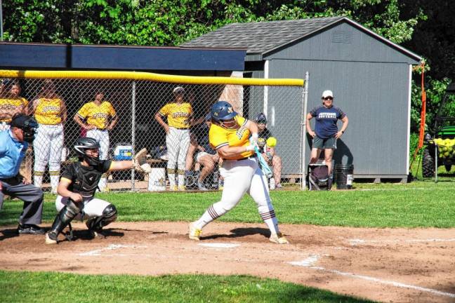 Jefferson batter Gianna Catania connects with the ball in the second inning.