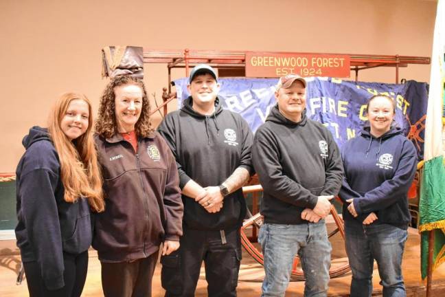 From left are Rileigh Slufik, Janet Scheil, Chief Keith Weber, Mike Spoelstra and Kat Weber. (Photo by Rich Adamonis)