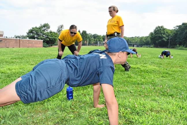 Cadet during an exercise session.