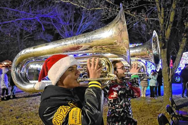 Members of the West Milford High School Band perform at the event.