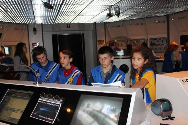 The Communications team worked with the spacecraft and mission control during Ringwood Christian School's Escape Day at the Buehler Challenger and Science Center.