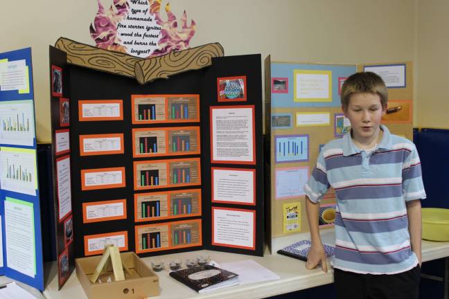 Christian Rolando of West Milford earned a gold medal for his science project, &quot;Which type of homemade fire starter ignites wood the fastest and burns the longest?&quot;