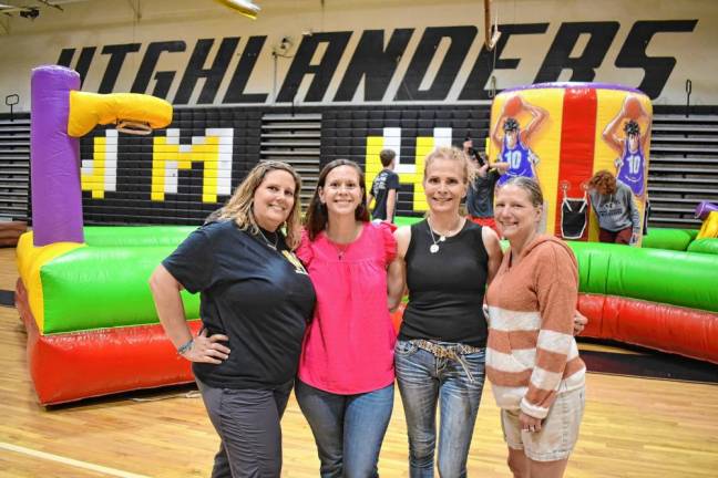 Members of the West Milford High School Parent-Teacher-Student Organization board, from left, are Alison Scully, parliamentarian; Nicole Petrosillo, president; Lisa McDowell, treasurer; and Kirsten Coppola, secretary. Not pictured is Holly Lighty, vice president.