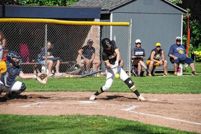 West Milford batter Amber Little swings at the ball in the first inning.