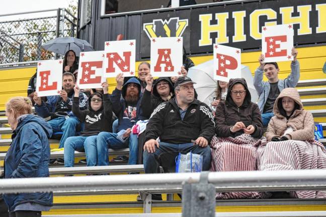 Lenape Valley fans show their support.