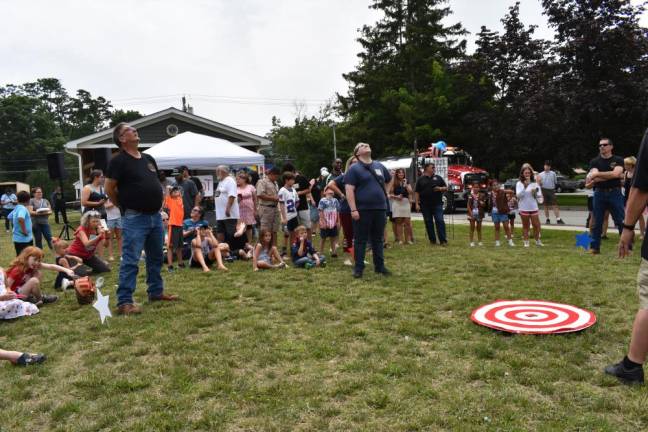 Residents await the Centennial Ball Drop on Saturday, July 1 in Winstanley Park in Greenwood Lake. (Photos by Rich Adamonis)