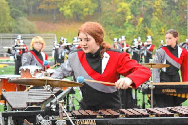 The Fair Lawn High School band performs.