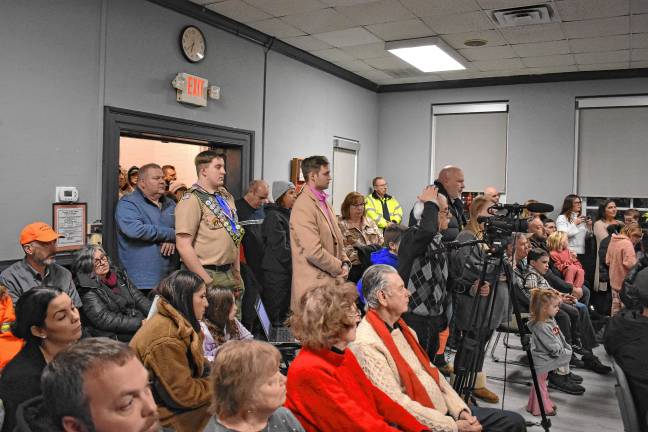 Residents fill the council meeting room Wednesday, Feb. 12.