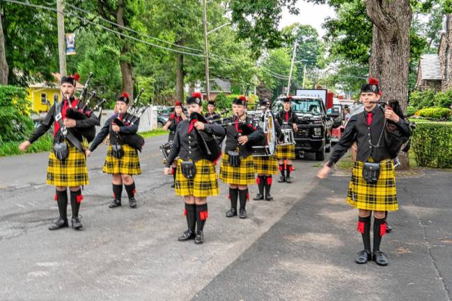 Members of the West Milford High School Marching Band.