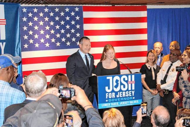 <b>Rep. Josh Gottheimer with his wife, Marla Tusk.</b>