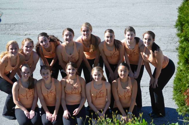 The West Milford Varsity Dance Team is pictured here. Top row from left: Kate Swajger, Annie Nevin, Taylor Grado, Kristen Polczer, Kelly McGill, Alli Loschiavo, Ashley Zahn and Hannah Renzland. Bottom row from left: Shayla Doherty, Julia Swajger, Jodie Capalbo, Rachael Royer and Nancy Huang. The girls give a big &quot;thank you&quot; to all who continue to give support to them.