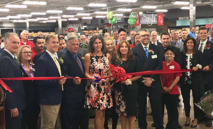 Photo providedTownship of West Milford Mayor Bettina Bieri, center, joined members of the Inserra family and ShopRite associates to help cut the ribbon on the newly renovated ShopRite of West Milford on Tuesday, July 24. The Inserra family and Inserra Supermarkets, Inc. recently completed a major renovation of the store located at 23 Marshall Hill Road.