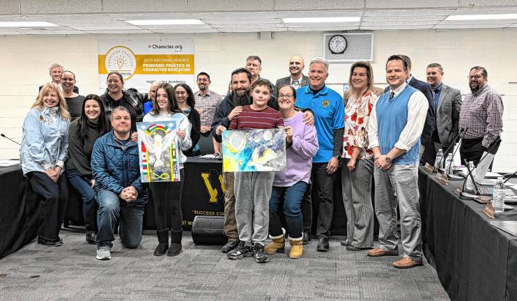 Seventh-grader Noelle Reaver wins first place in the West Milford Lions Club’s 2024-25 Peace Poster Contest and sixth-grader Andrew Vasapollo is the runner-up. (Photo provided)